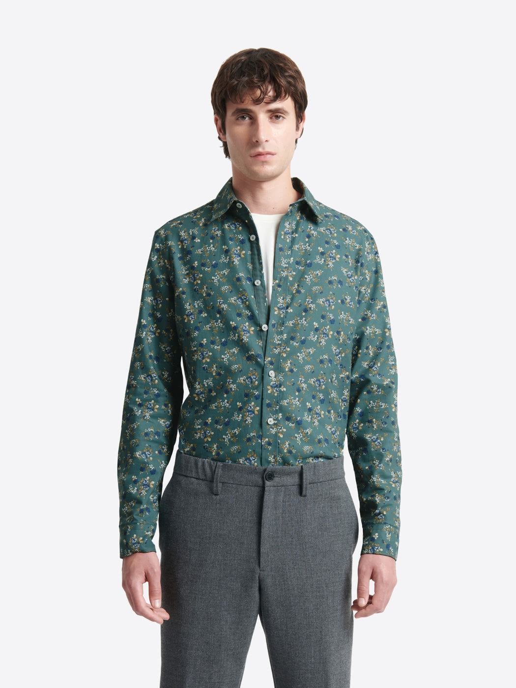 Chemise slim fleurie en coton - DEVRED 1902