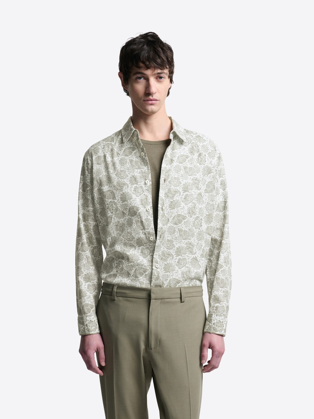 Chemise slim en coton bio fleurie - DEVRED 1902