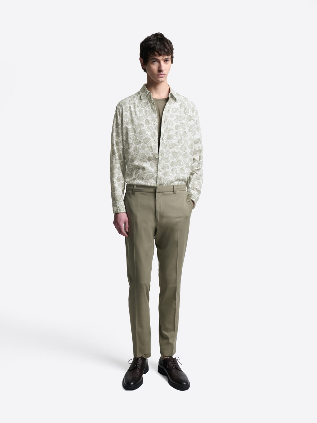 Chemise slim en coton bio fleurie - DEVRED 1902