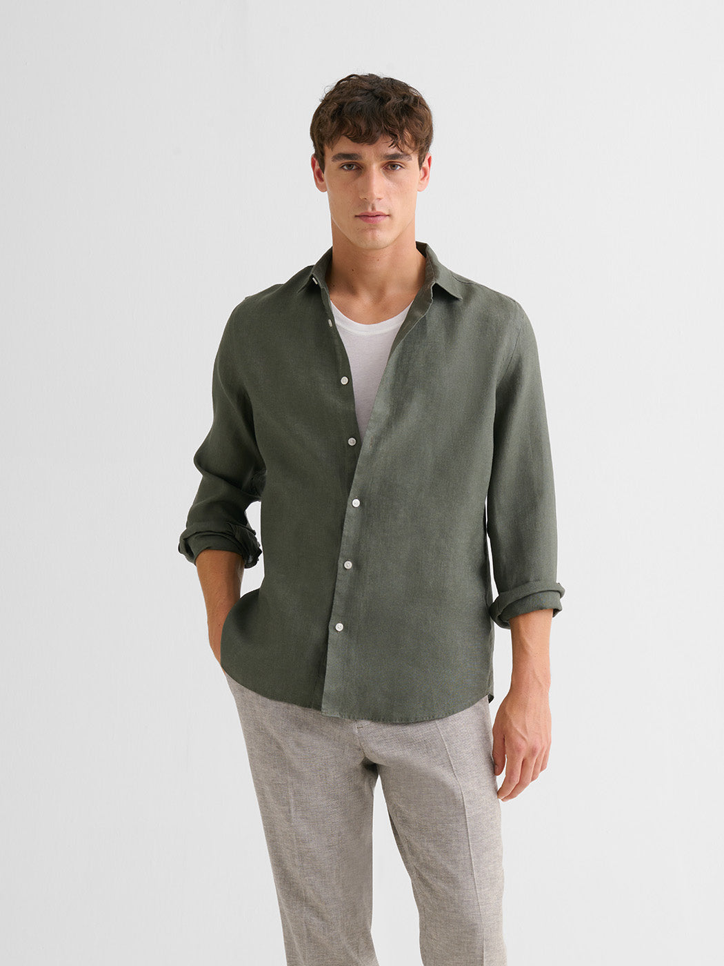Chemise slim en lin - DEVRED 1902