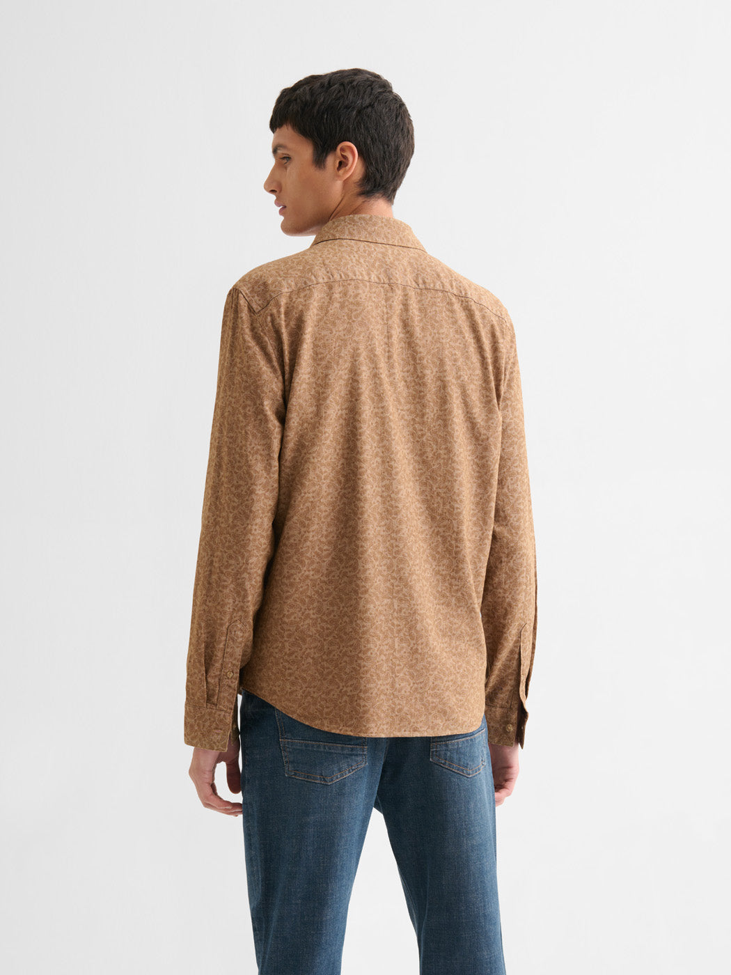 Chemise slim en coton lin à motif - DEVRED 1902
