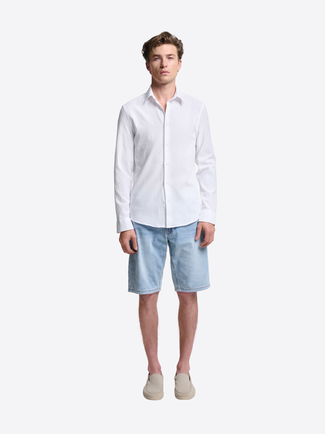 Chemise slim à motif en coton - DEVRED 1902