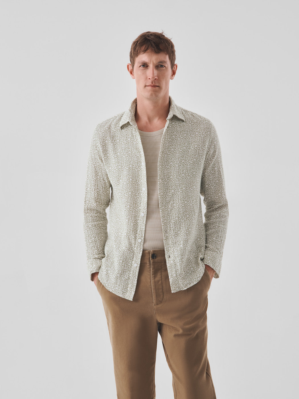 Chemise slim en coton à motif - DEVRED 1902