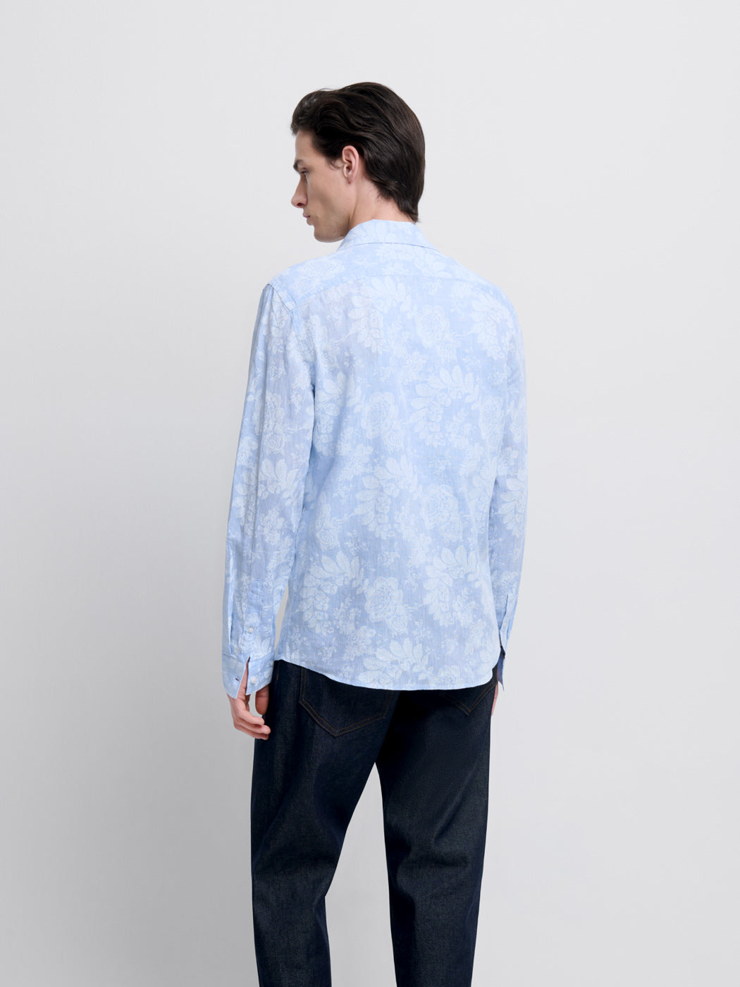 Chemise slim en lin fleurie - DEVRED 1902