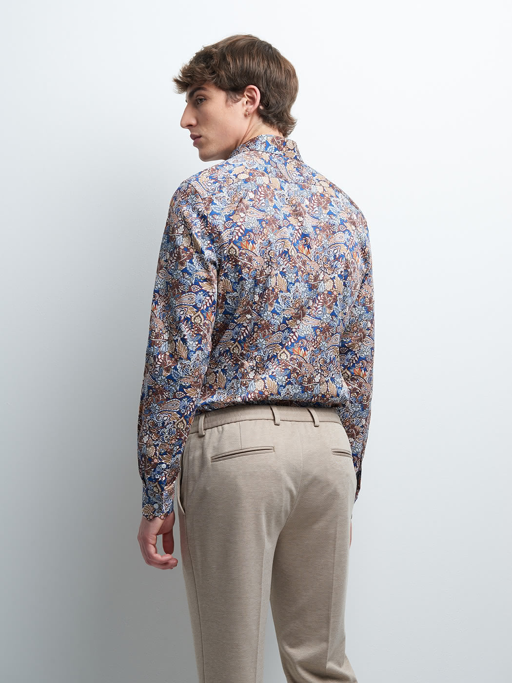 Chemise slim en satin fleurie - DEVRED 1902