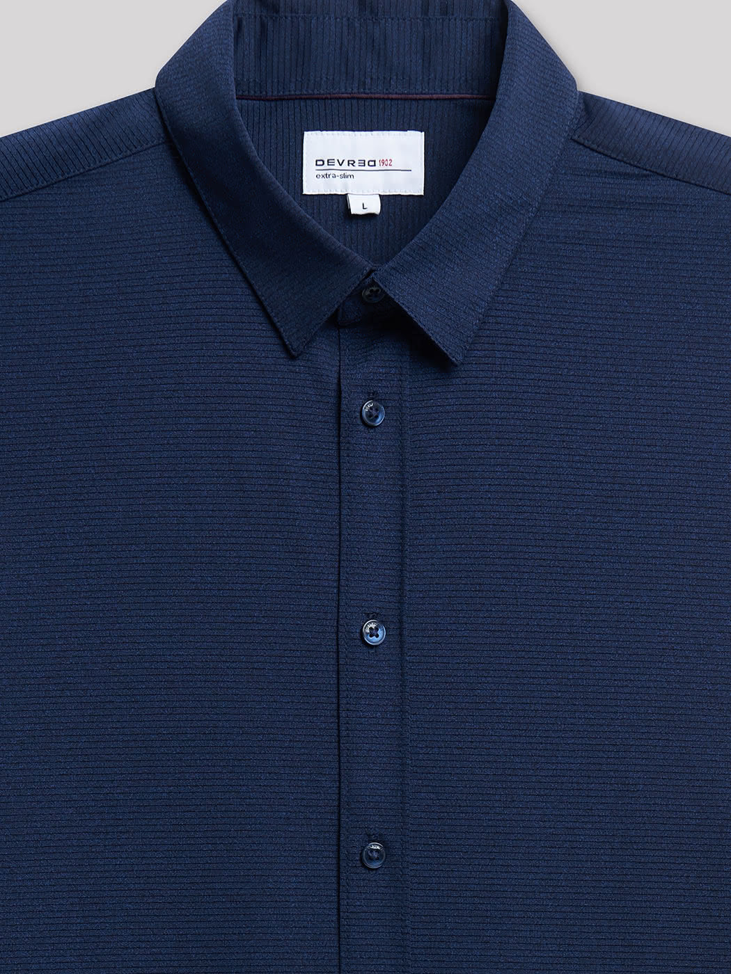 Chemise extra-slim stretch faux uni - DEVRED 1902