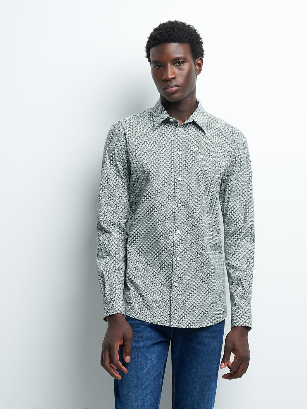 Chemise extra-slim stretch géométrique - DEVRED 1902