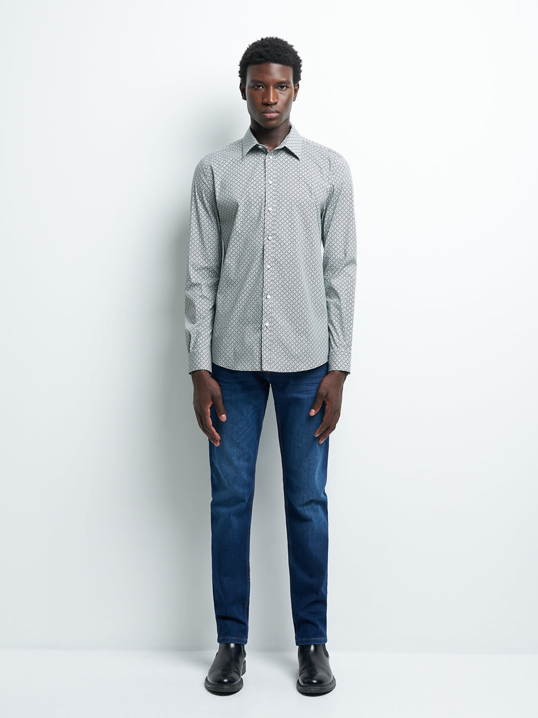 Chemise extra-slim stretch géométrique - DEVRED 1902