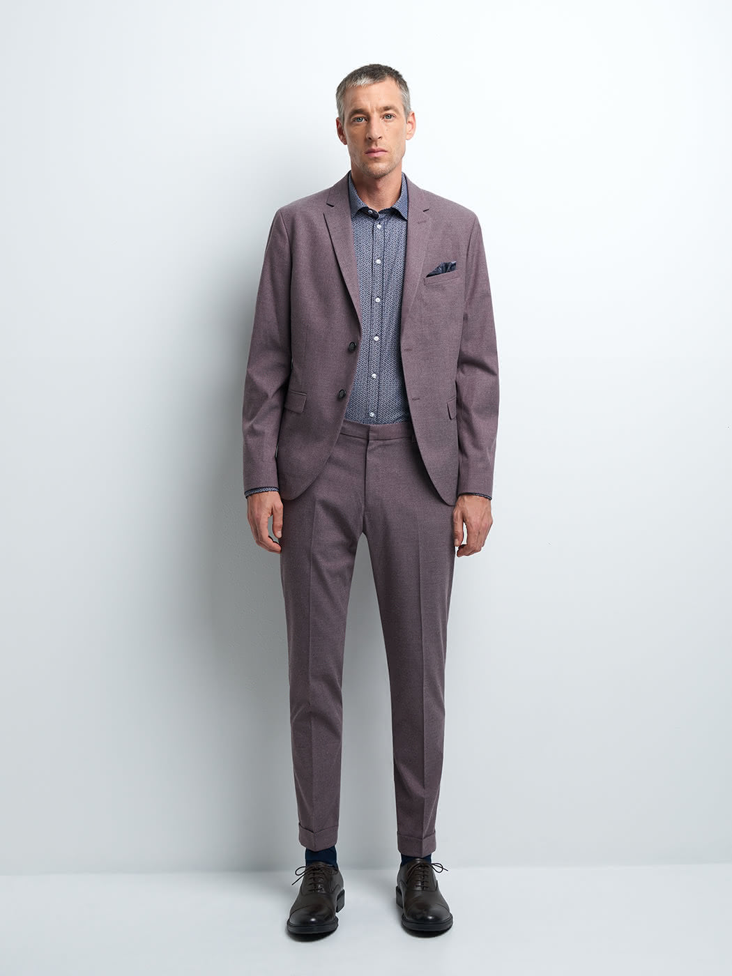 Chemise extra-slim stretch pied de puce - DEVRED 1902