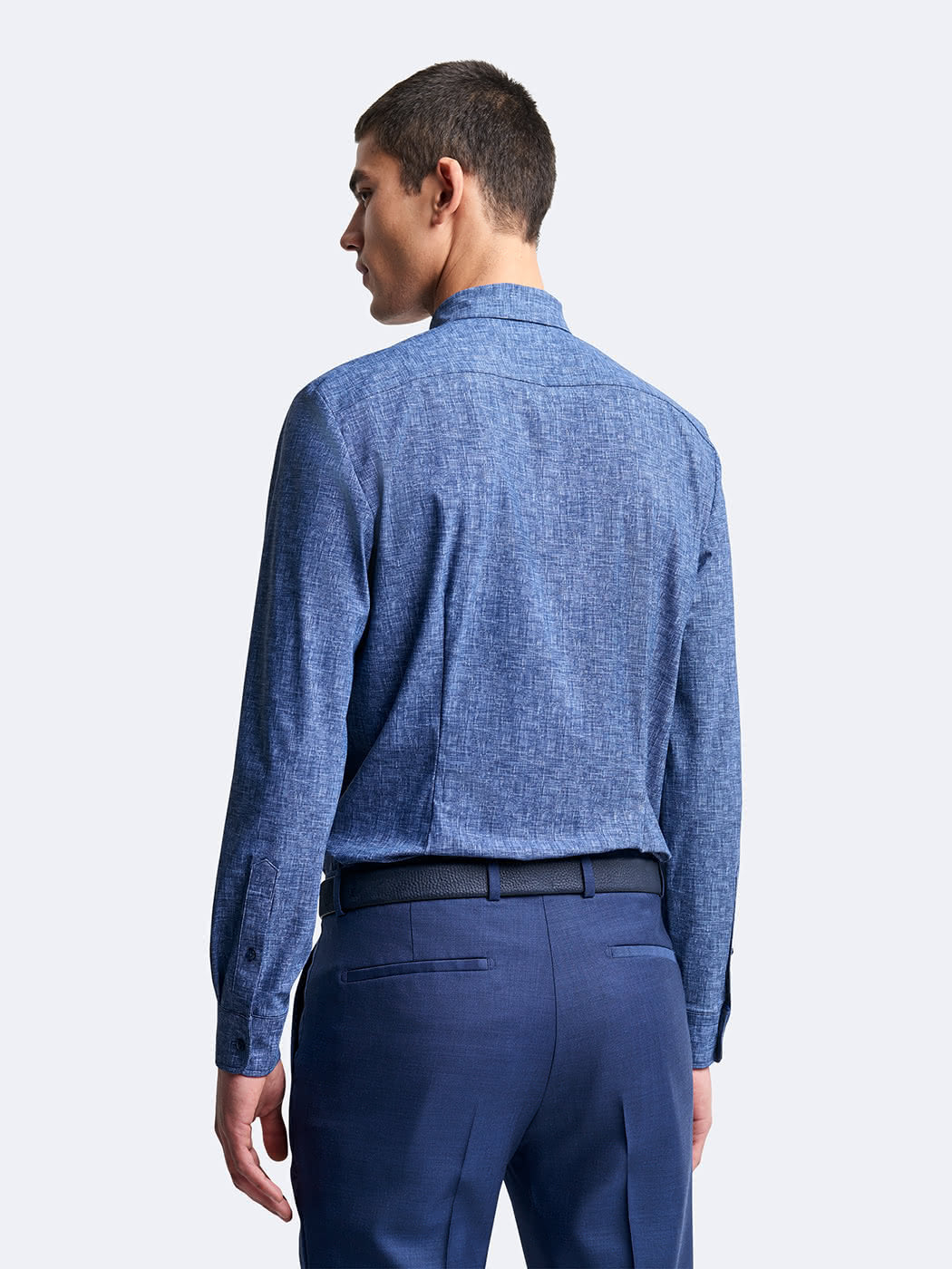 Chemise extra-slim stretch faux uni - DEVRED 1902