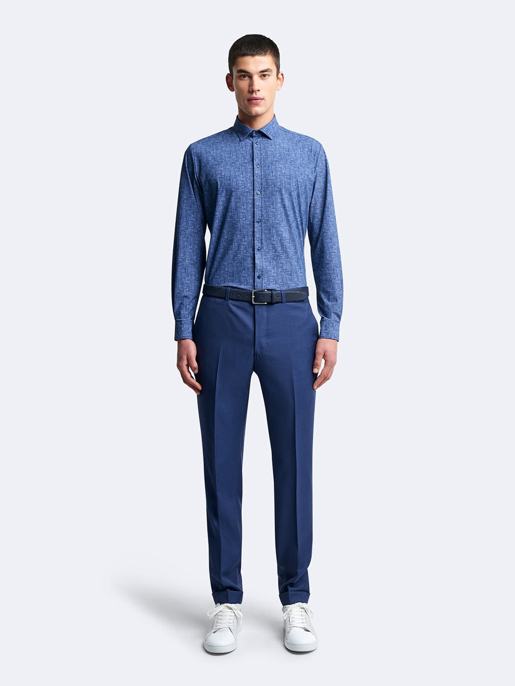 Chemise extra-slim stretch faux uni - DEVRED 1902