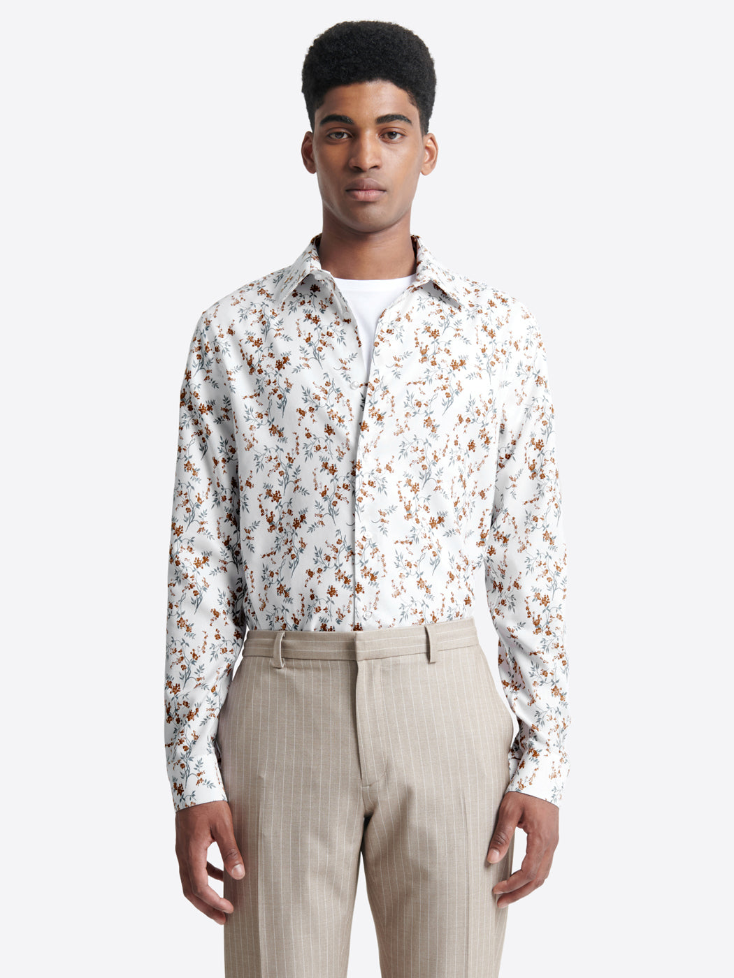 Chemise double retors fleurie 100% coton - DEVRED 1902