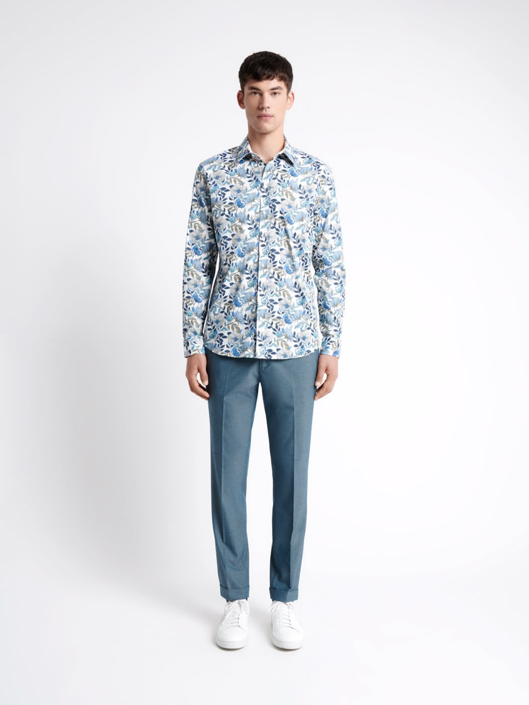 Chemise stretch fleurie en coton mélangé - DEVRED 1902