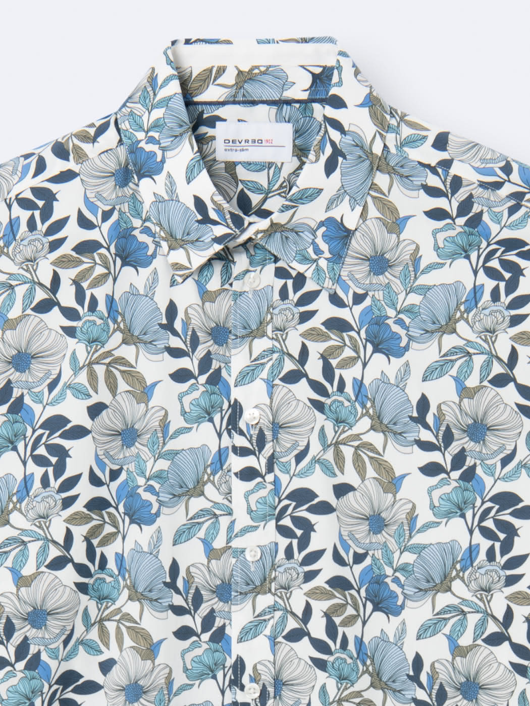 Chemise stretch fleurie en coton mélangé - DEVRED 1902
