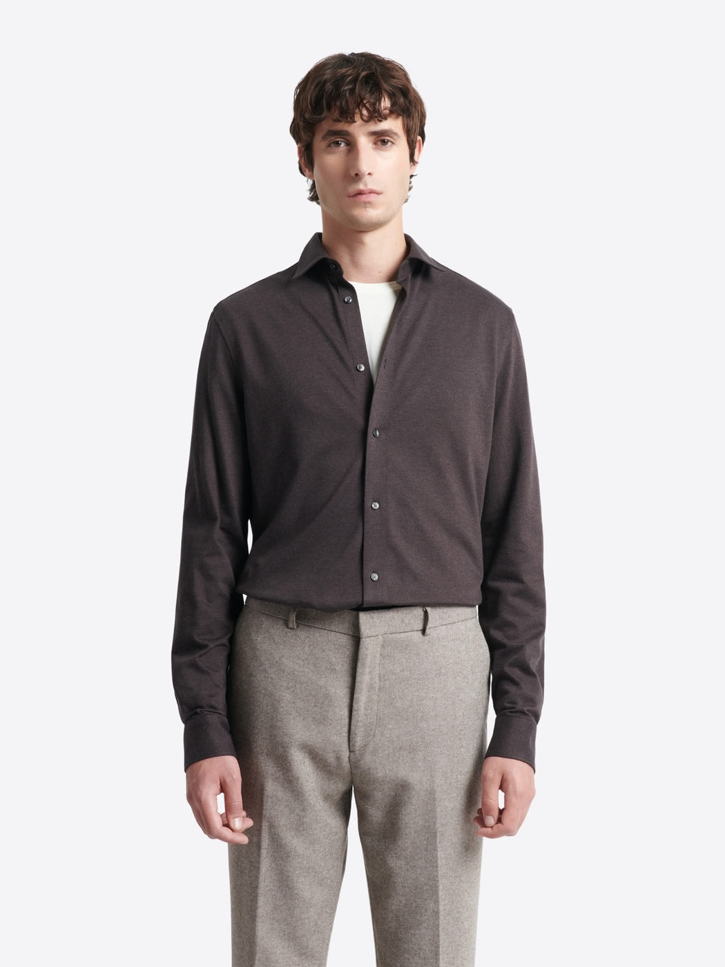 Chemise faux uni 100% coton - DEVRED 1902