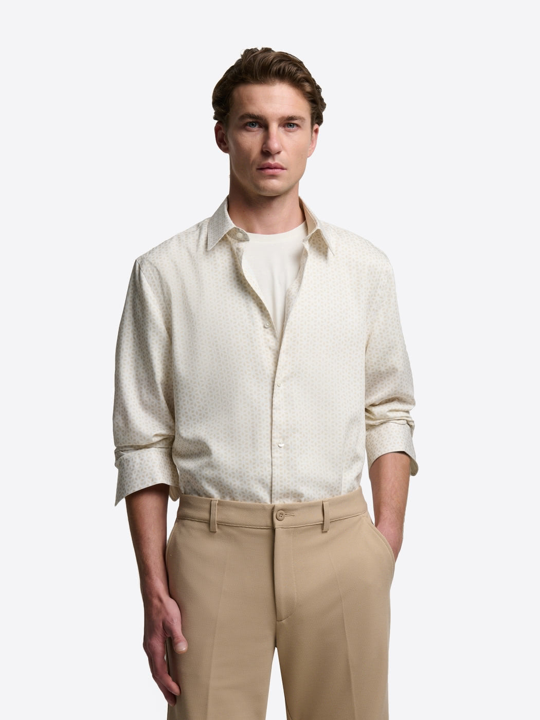 Chemise slim à motif en coton modal - DEVRED 1902