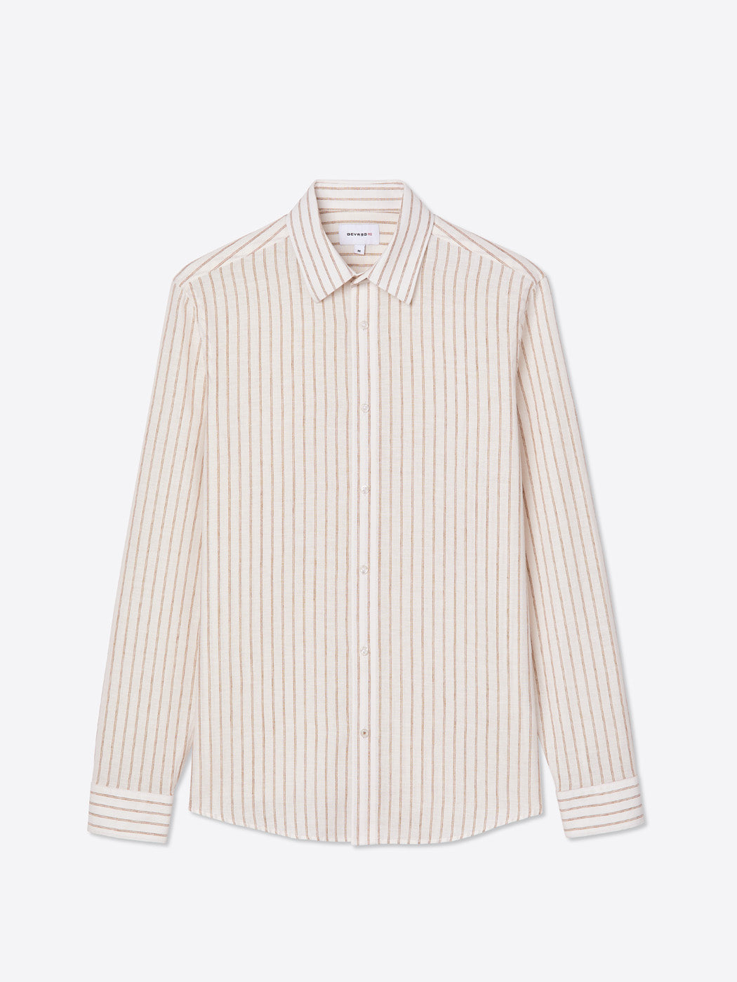 Chemise slim rayée en coton lin - DEVRED 1902