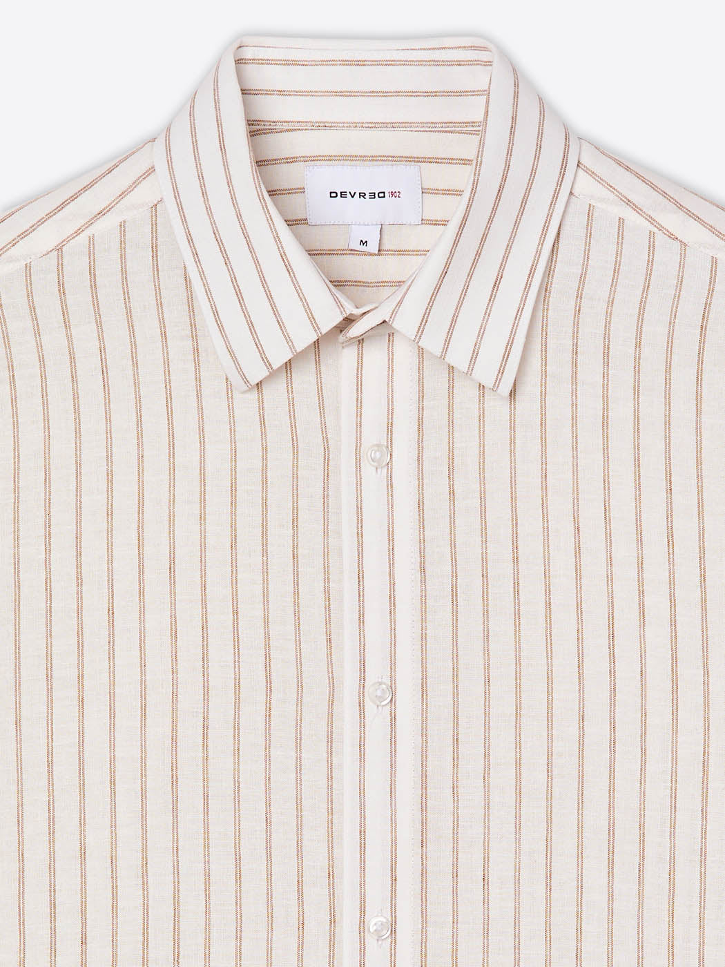 Chemise slim rayée en coton lin - DEVRED 1902