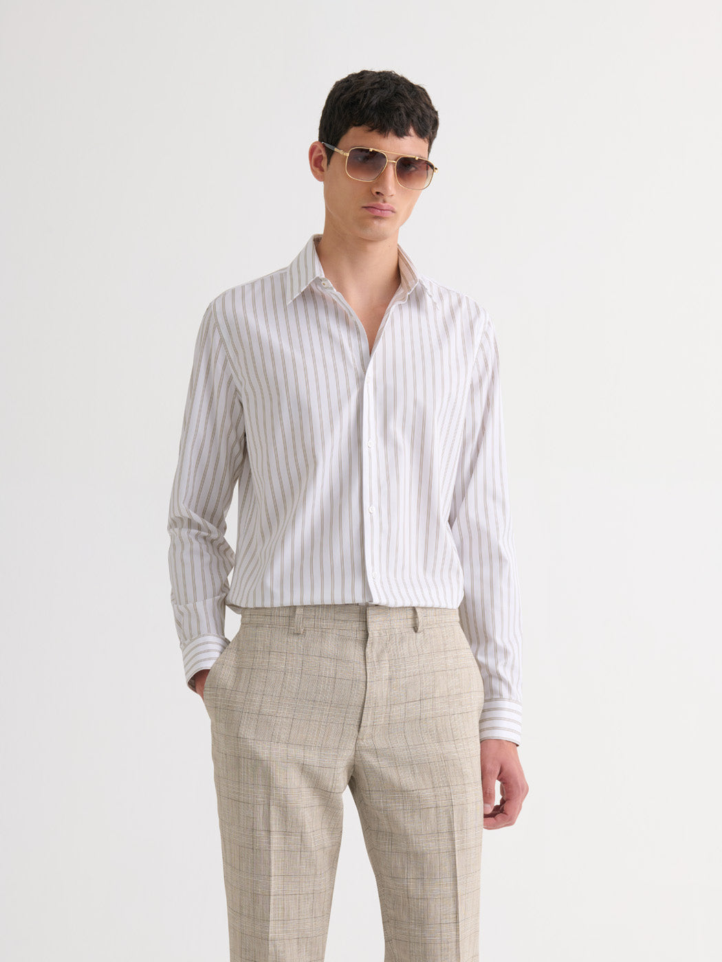 Chemise extraslim sans repassage rayée - DEVRED 1902