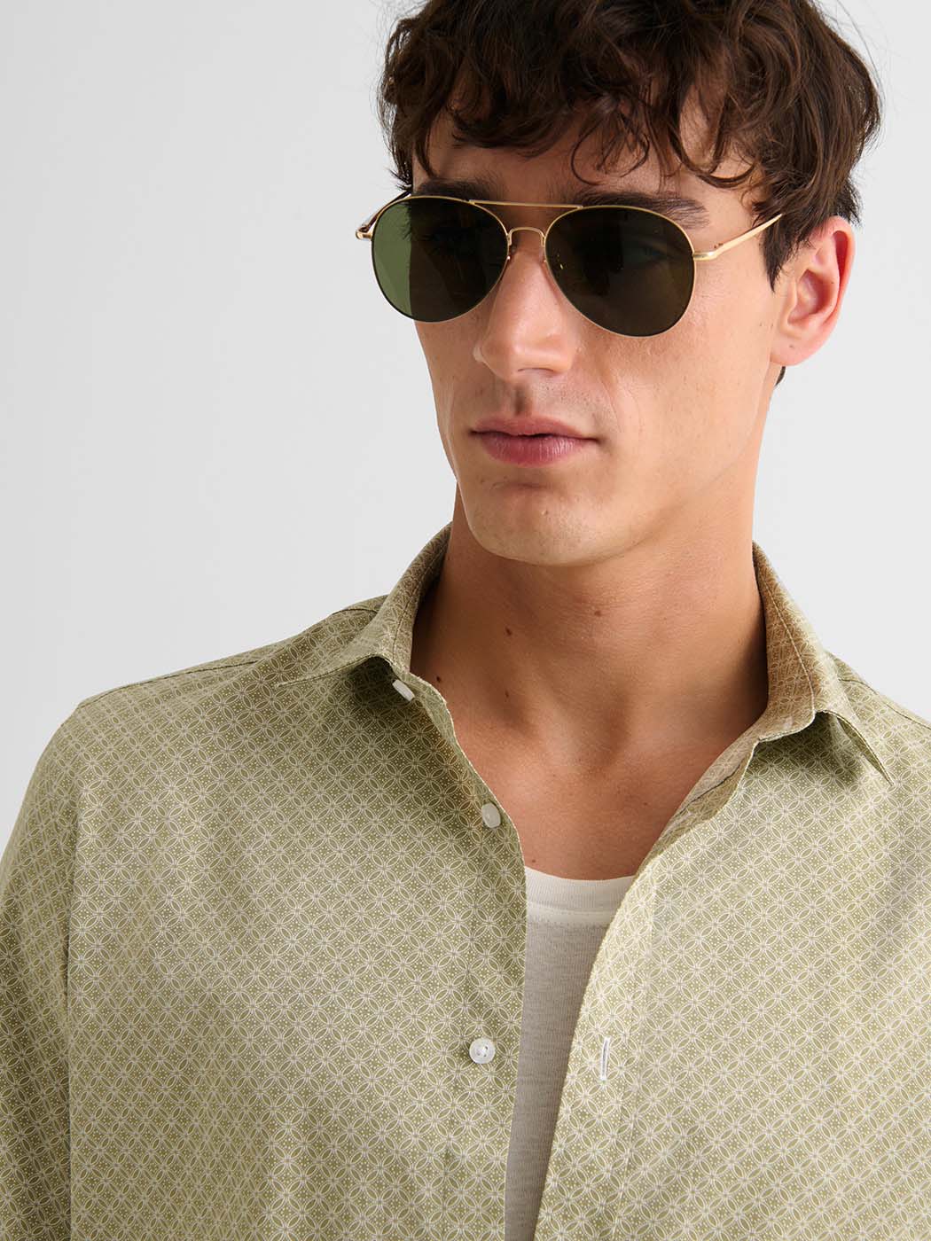 Chemise slim en coton à motif - DEVRED 1902