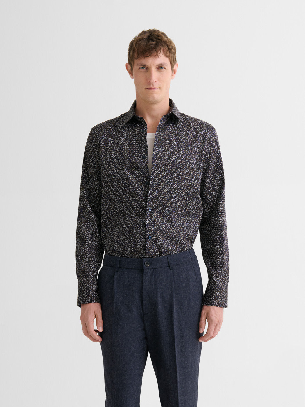 Chemise slim en coton à motif - DEVRED 1902