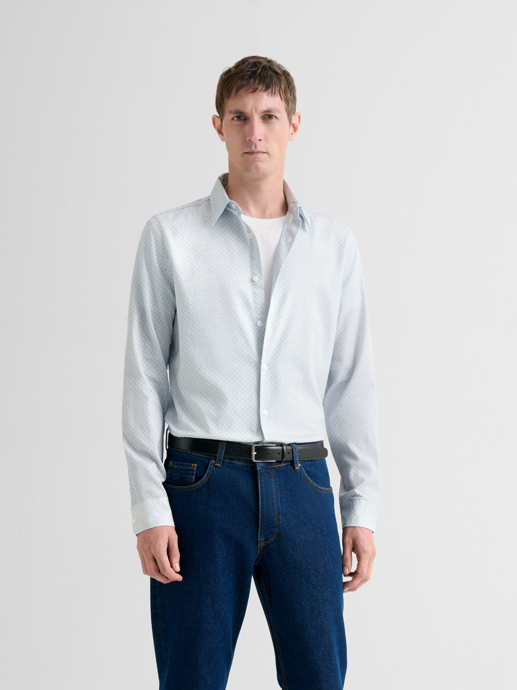 Chemise slim en coton à motif - DEVRED 1902