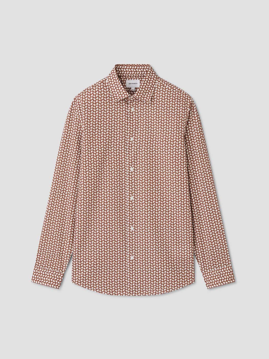 Chemise slim en coton à motifs - DEVRED 1902