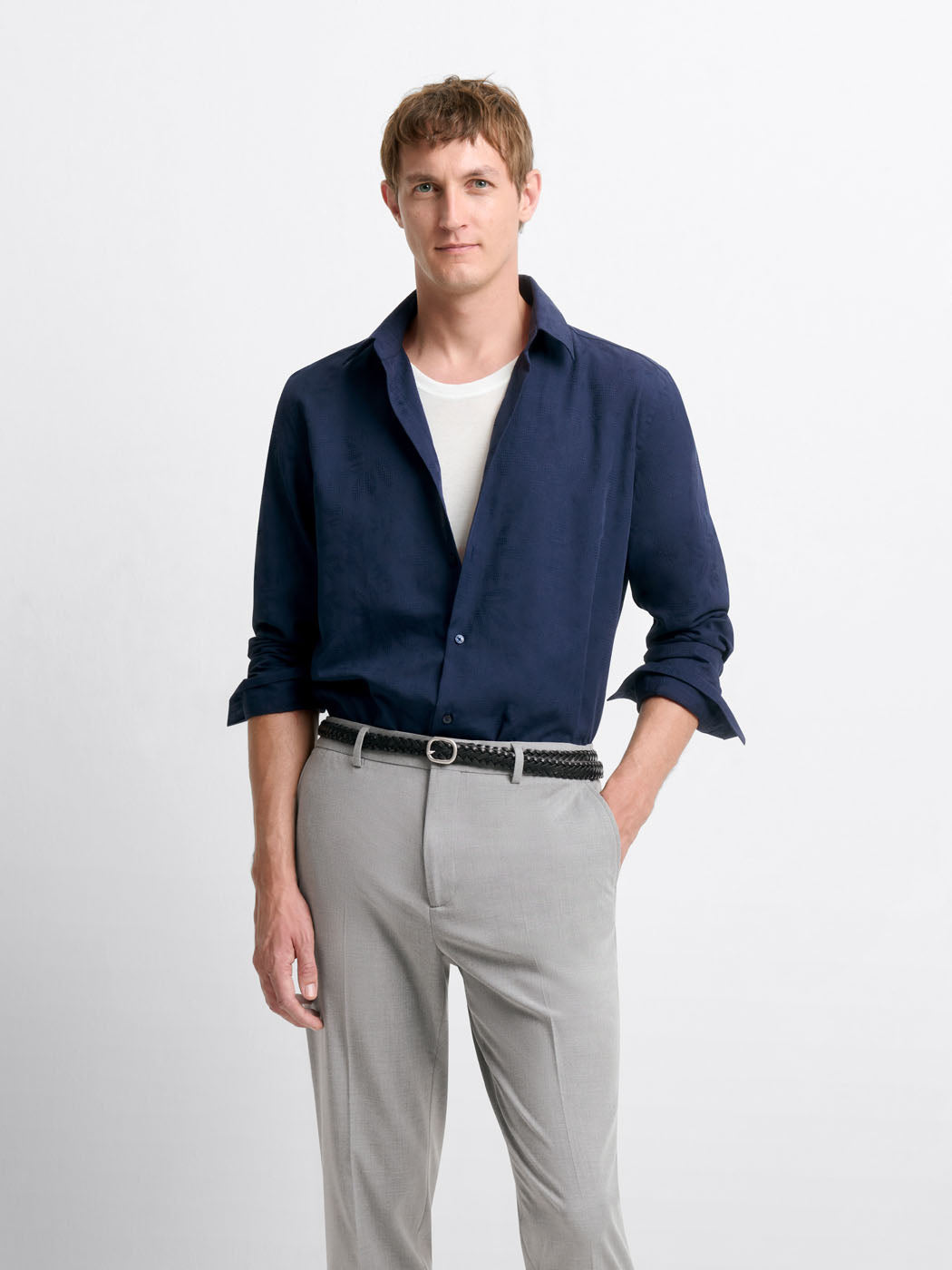 Chemise slim à motifs en coton mélangé - DEVRED 1902