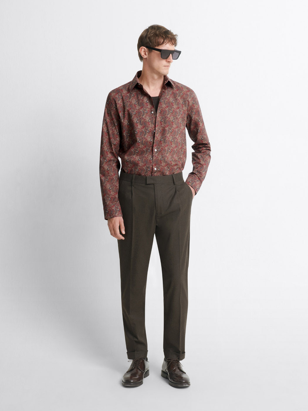 Chemise slim en coton bio à motifs - DEVRED 1902
