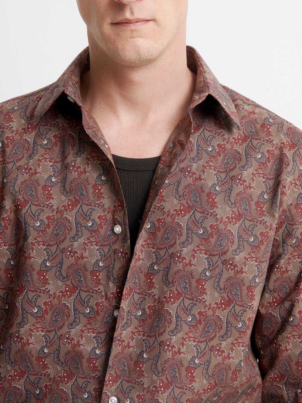 Chemise slim en coton bio à motifs - DEVRED 1902