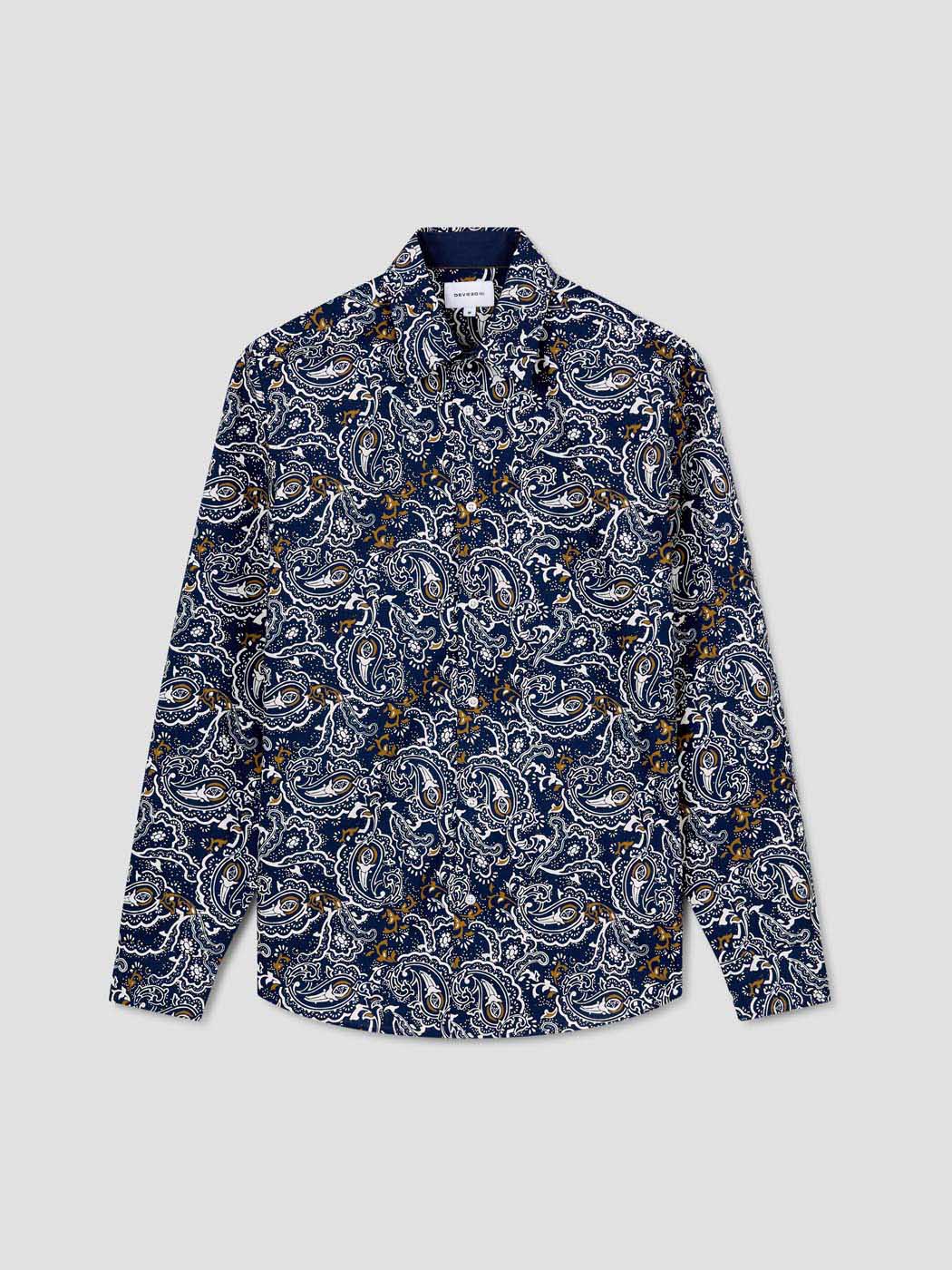 Chemise slim en coton bio à motifs - DEVRED 1902