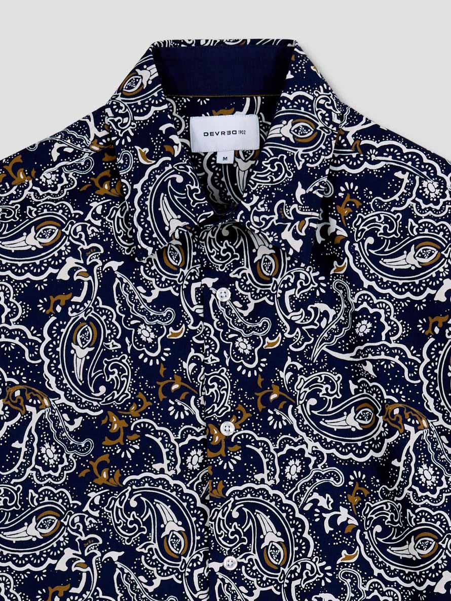 Chemise slim en coton bio à motifs - DEVRED 1902