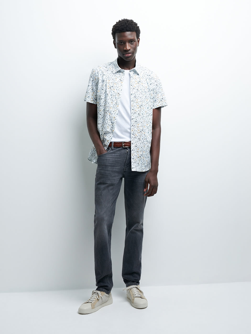 Chemise à manches courtes slim végétale - DEVRED 1902