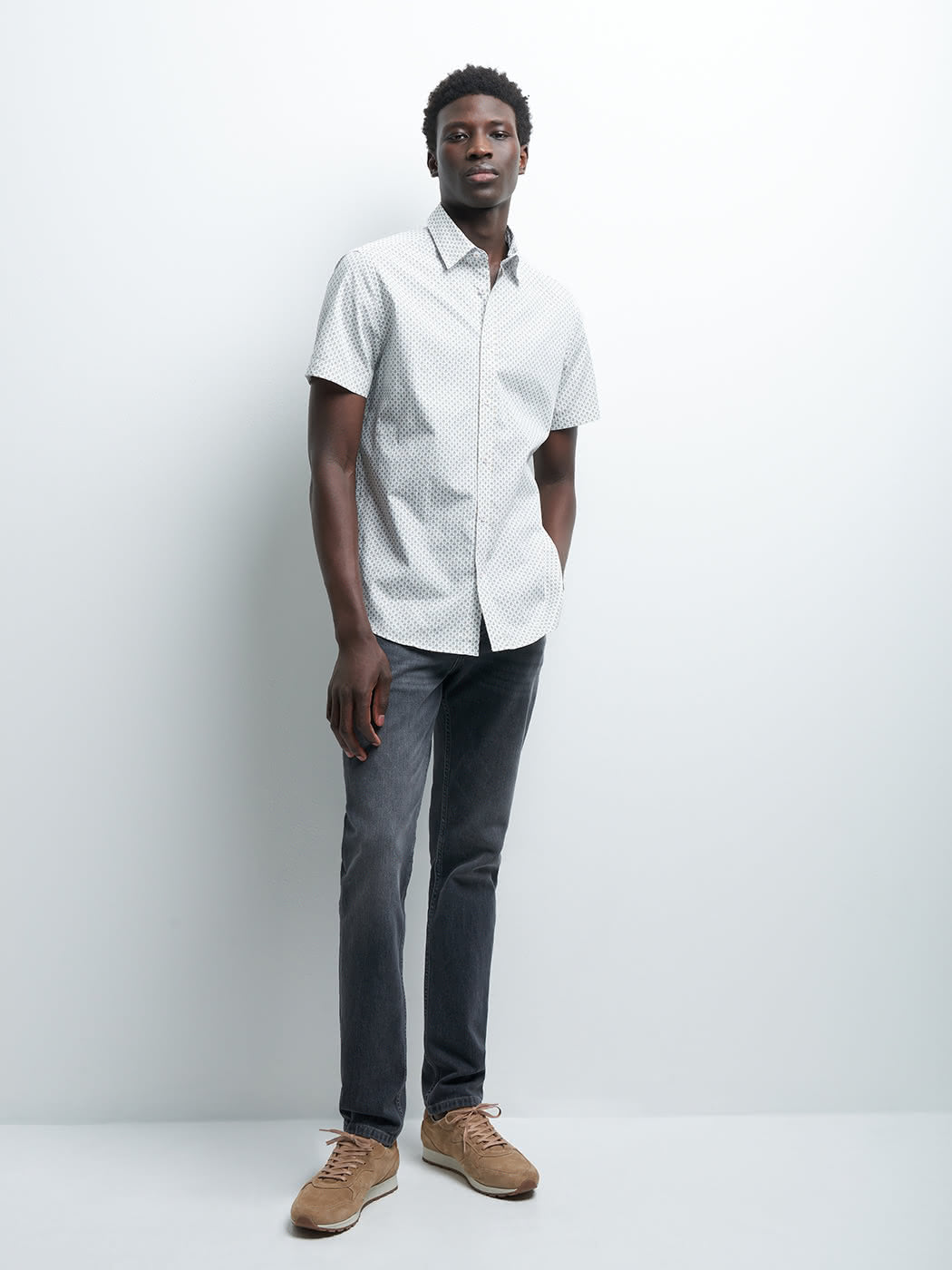 Chemise à manches courtes slim fantaisie - DEVRED 1902
