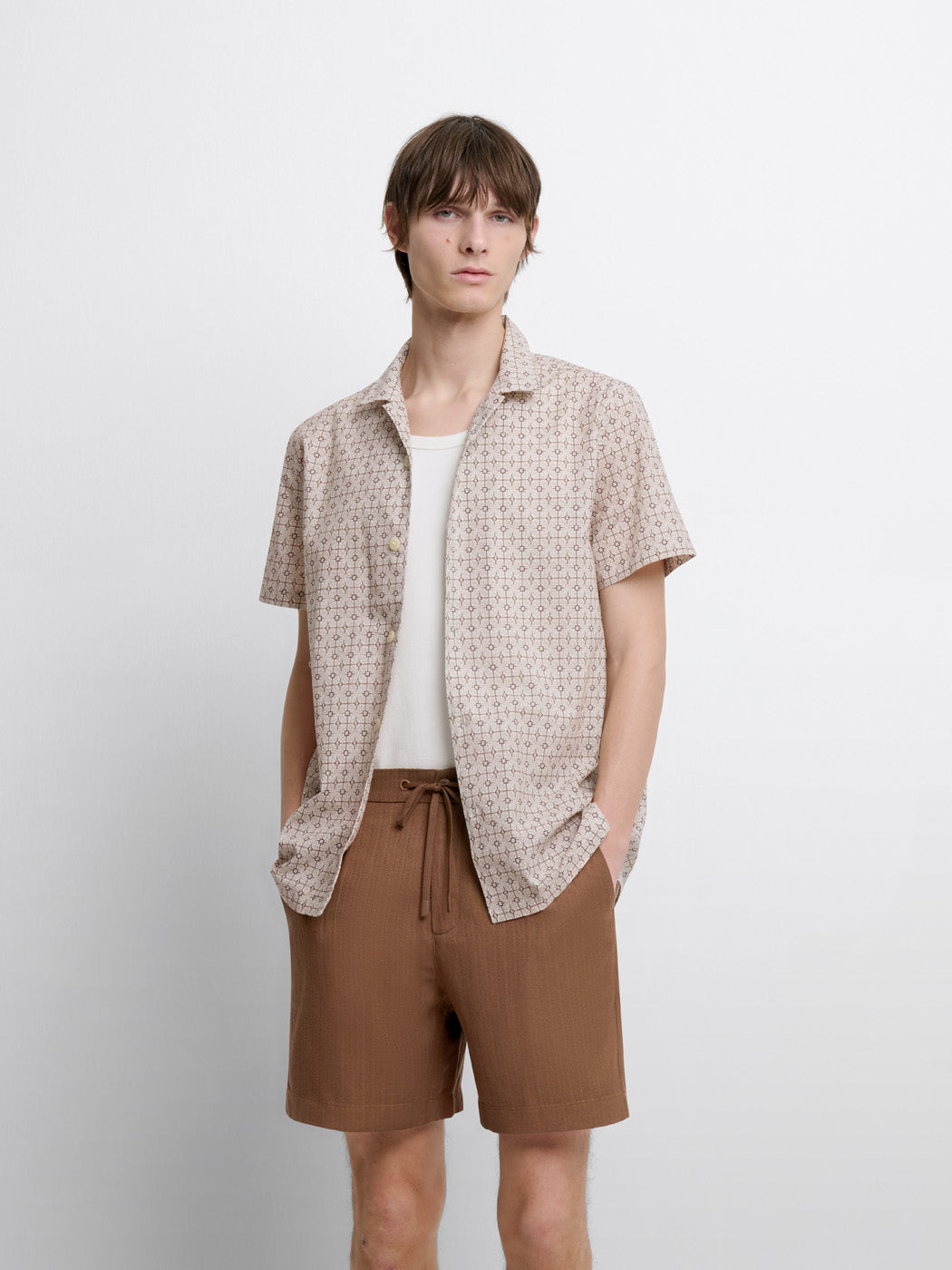 Chemise manches courtes regular à motif - DEVRED 1902