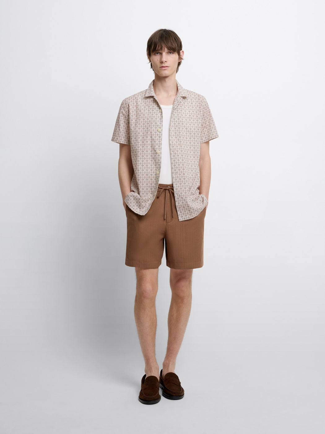 Chemise manches courtes regular à motif - DEVRED 1902