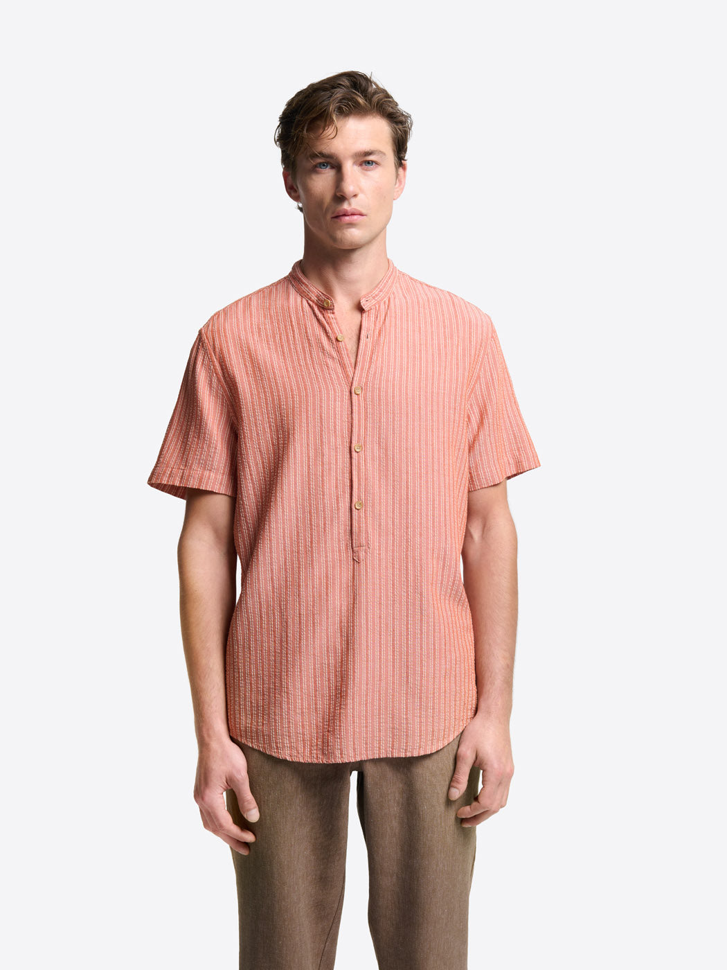 Chemise manches courtes slim rayée - DEVRED 1902