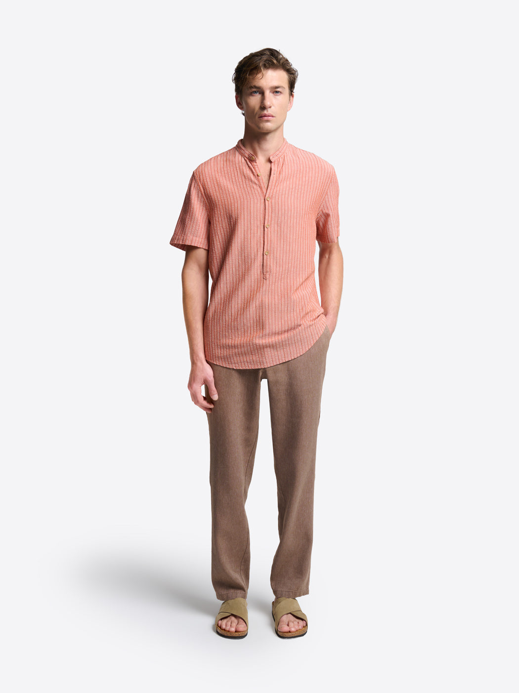 Chemise manches courtes slim rayée - DEVRED 1902