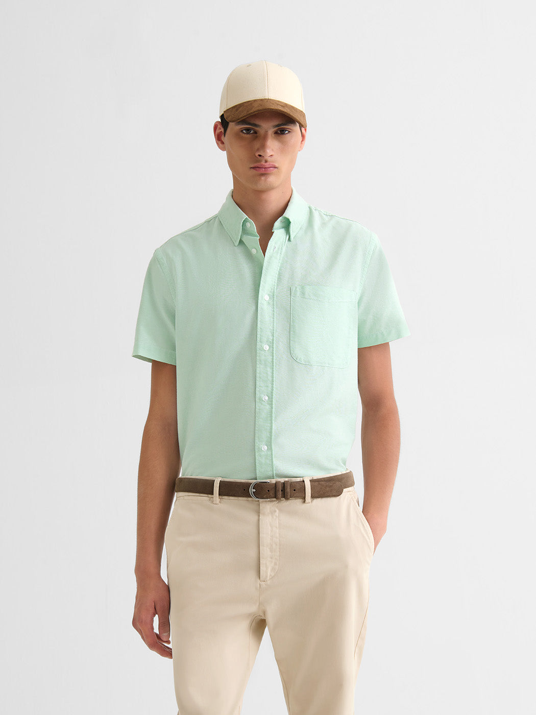 Chemise manches courtes slim en popeline - DEVRED 1902