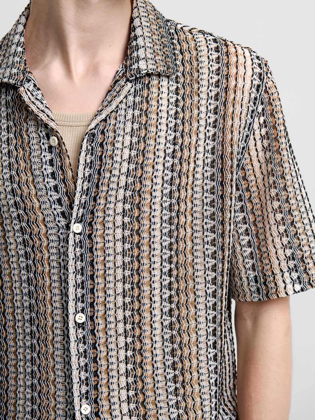 Chemise manches courtes regular à motif - DEVRED 1902