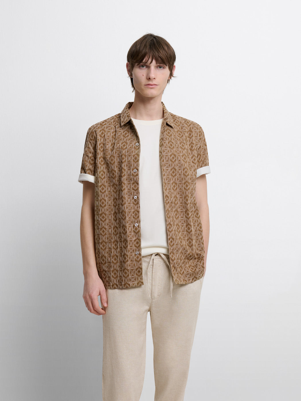Chemise manches courtes regular à motif - DEVRED 1902