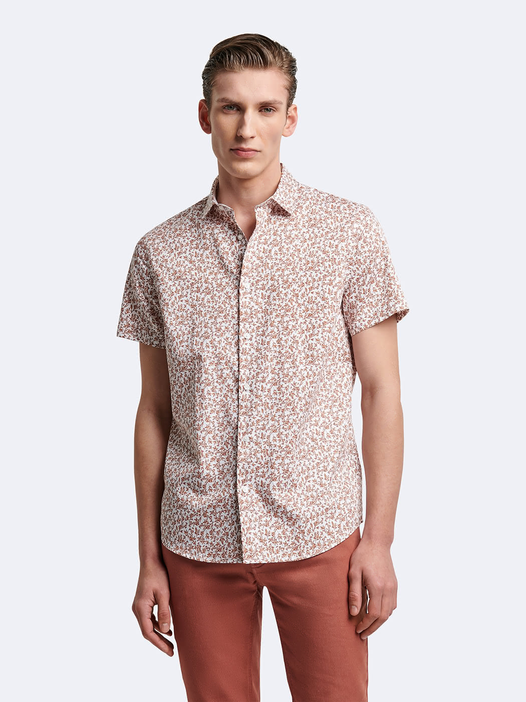 Chemise à manches courtes slim végétale - DEVRED 1902