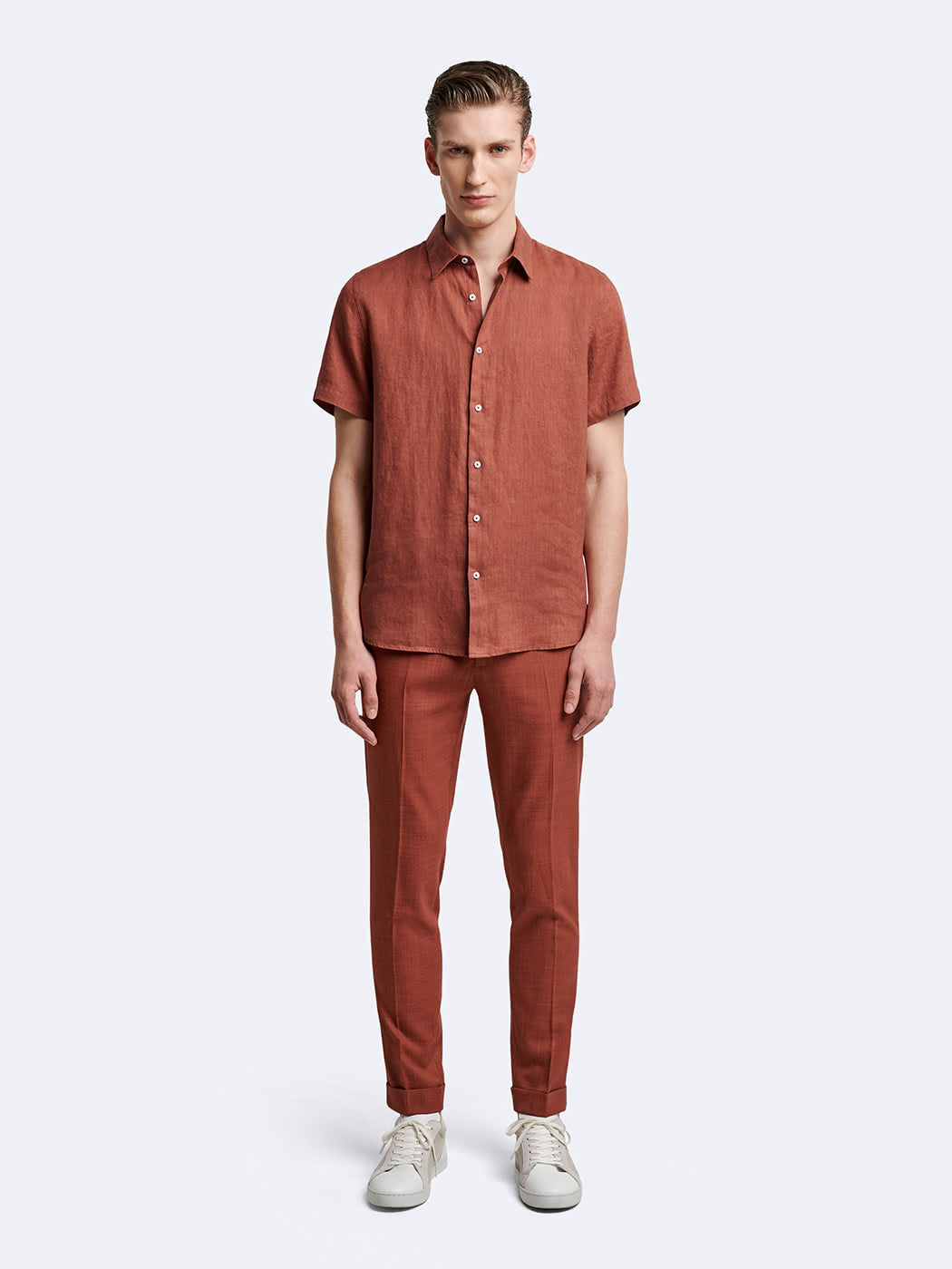 Chemise à manches courtes slim en lin - DEVRED 1902