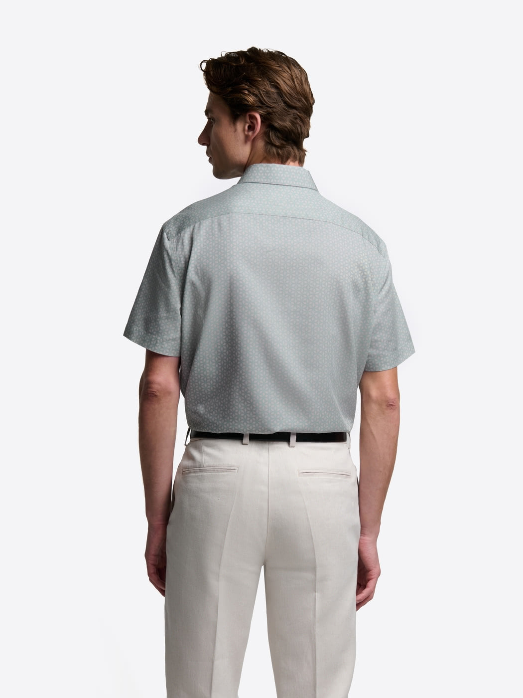 Chemise manches courtes slim à motif - DEVRED 1902