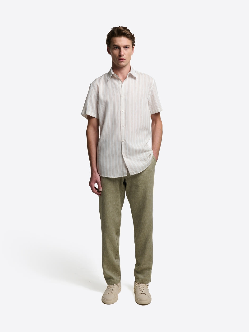 Chemise manches courtes slim rayée - DEVRED 1902