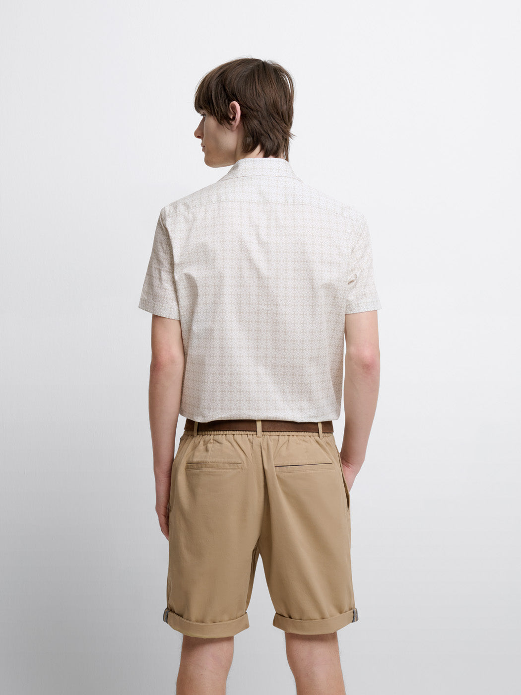 Chemise manches courtes slim à motif - DEVRED 1902