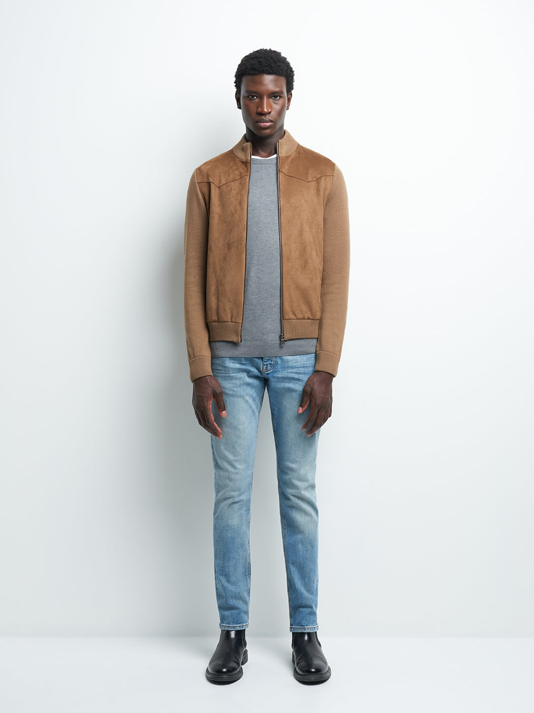 Cardigan bi-matière col montant - DEVRED 1902