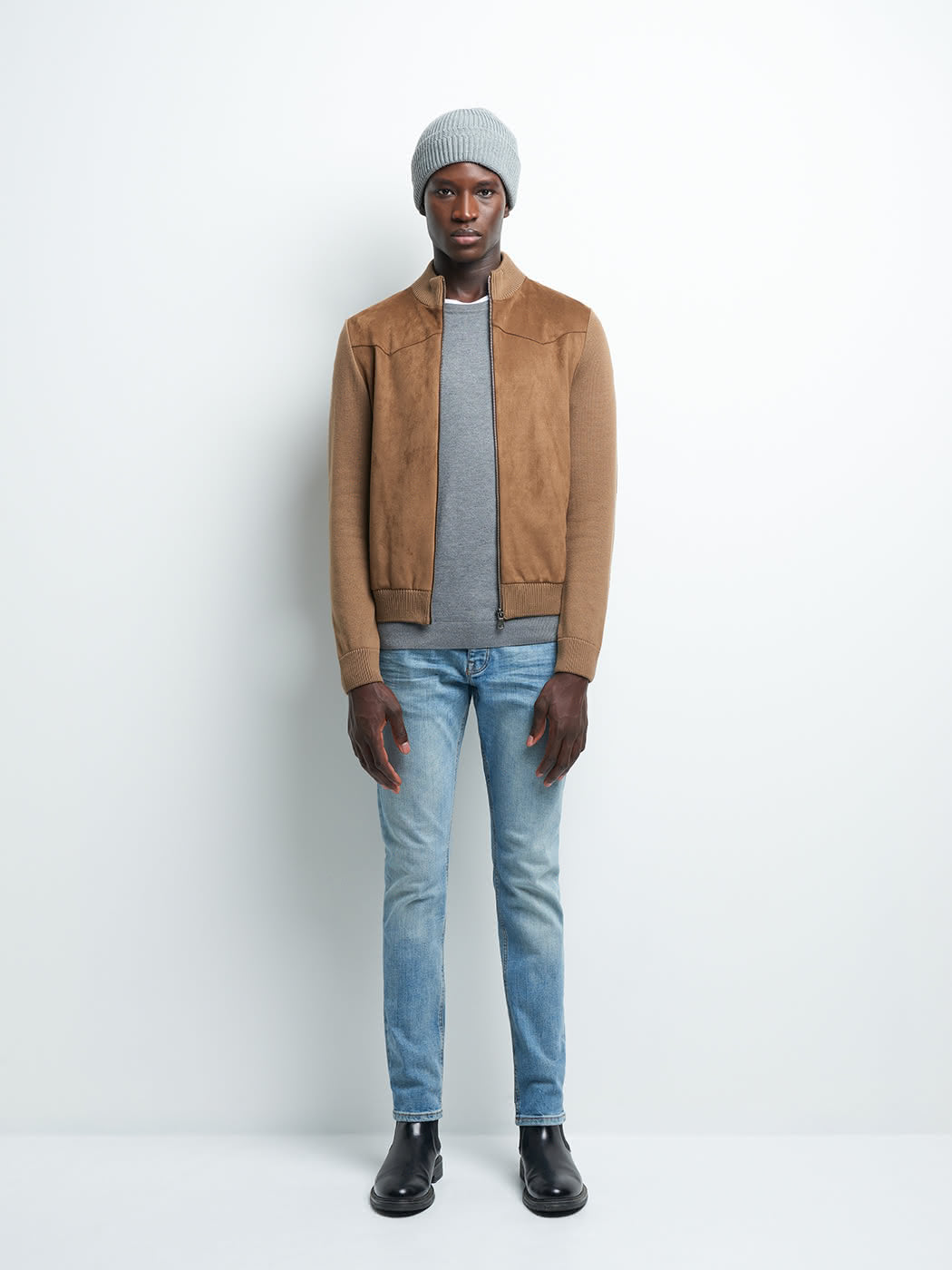 Cardigan bi-matière col montant - DEVRED 1902