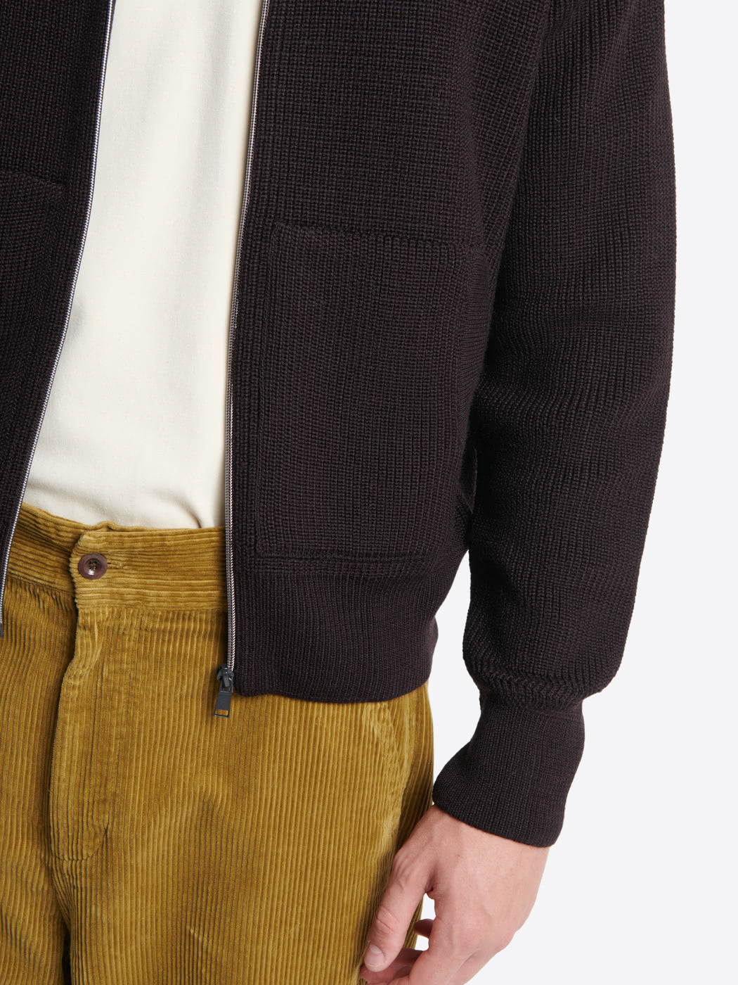 Cardigan zippé en laine mérinos mélangée - DEVRED 1902