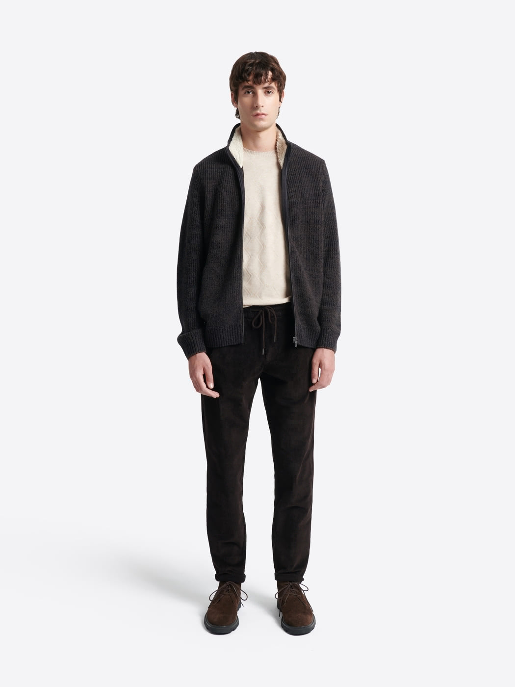 Cardigan à col zippé en laine mélangée - DEVRED 1902
